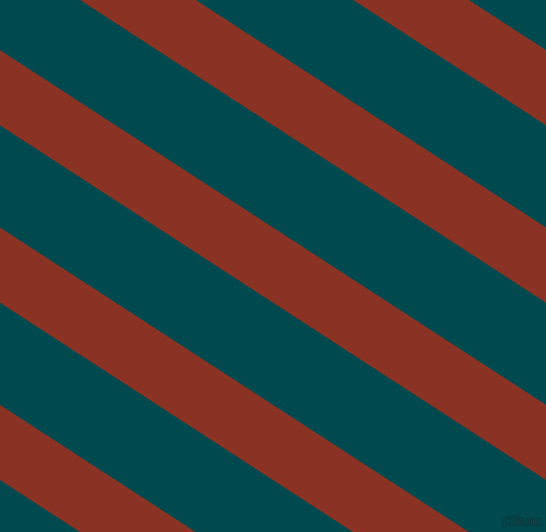 147 degree angle lines stripes, 58 pixel line width, 79 pixel line spacing, Burnt Umber and Sherpa Blue angled lines and stripes seamless tileable