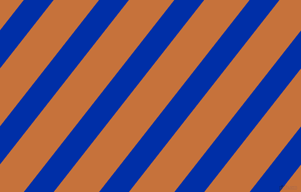 52 degree angle lines stripes, 48 pixel line width, 73 pixel line spacing, International Klein Blue and Zest angled lines and stripes seamless tileable