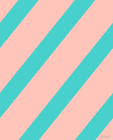 51 degree angle lines stripes, 55 pixel line width, 98 pixel line spacing, Medium Turquoise and Your Pink angled lines and stripes seamless tileable