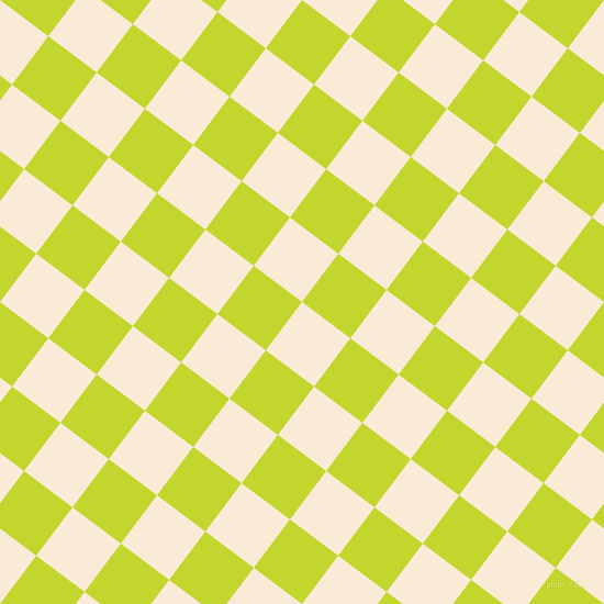 53/143 degree angle diagonal checkered chequered squares checker pattern checkers background, 55 pixel squares size, , Antique White and Fuego checkers chequered checkered squares seamless tileable