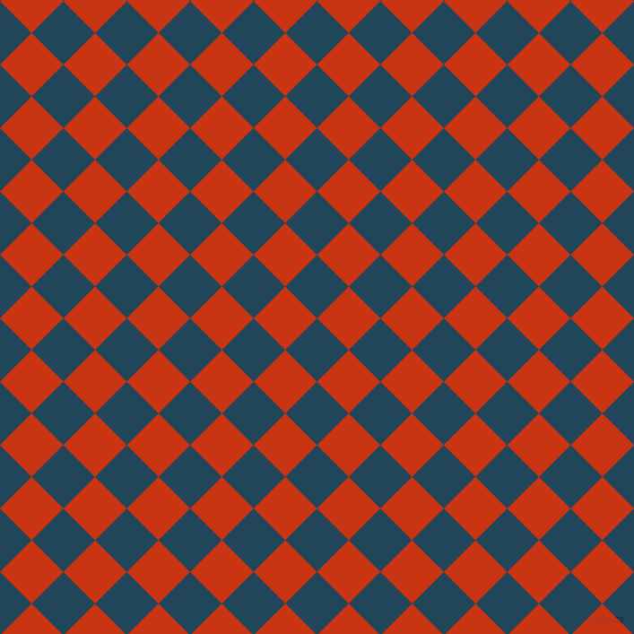 45/135 degree angle diagonal checkered chequered squares checker pattern checkers background, 50 pixel squares size, , Astronaut Blue and Harley Davidson Orange checkers chequered checkered squares seamless tileable