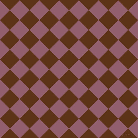 45/135 degree angle diagonal checkered chequered squares checker pattern checkers background, 49 pixel squares size, Baker's Chocolate and Mauve Taupe checkers chequered checkered squares seamless tileable