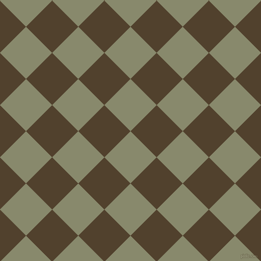 45/135 degree angle diagonal checkered chequered squares checker pattern checkers background, 76 pixel squares size, , Bitter and Deep Bronze checkers chequered checkered squares seamless tileable