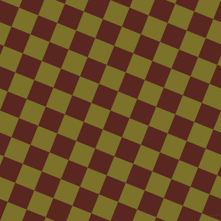 68/158 degree angle diagonal checkered chequered squares checker pattern checkers background, 71 pixel squares size, , Caput Mortuum and Pesto checkers chequered checkered squares seamless tileable