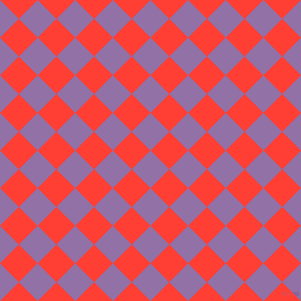 45/135 degree angle diagonal checkered chequered squares checker pattern checkers background, 54 pixel squares size, , Ce Soir and Red Orange checkers chequered checkered squares seamless tileable