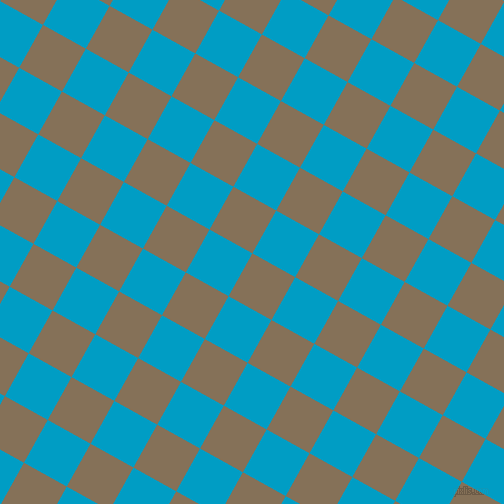 61/151 degree angle diagonal checkered chequered squares checker pattern checkers background, 49 pixel square size, Cement and Pacific Blue checkers chequered checkered squares seamless tileable