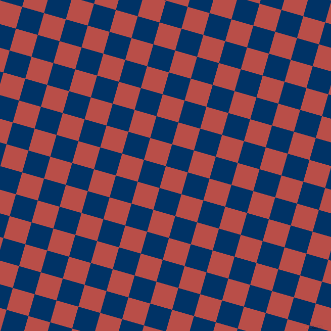 74/164 degree angle diagonal checkered chequered squares checker pattern checkers background, 45 pixel squares size, , Chestnut and Prussian Blue checkers chequered checkered squares seamless tileable