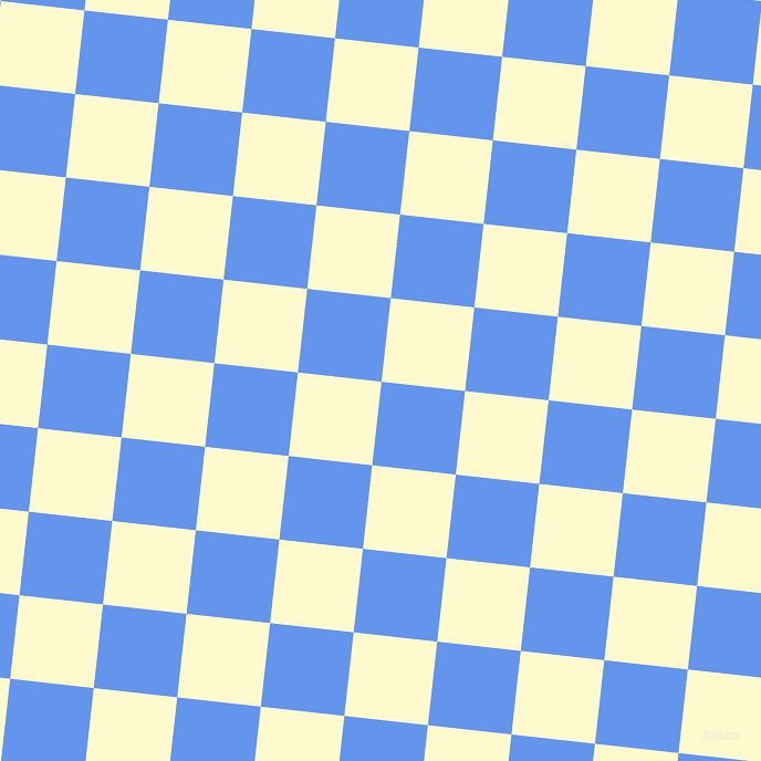 84/174 degree angle diagonal checkered chequered squares checker pattern checkers background, 76 pixel squares size, Cornflower Blue and Lemon Chiffon checkers chequered checkered squares seamless tileable