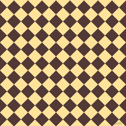 45/135 degree angle diagonal checkered chequered squares checker pattern checkers background, 33 pixel square size, , Cream Brulee and Van Cleef checkers chequered checkered squares seamless tileable