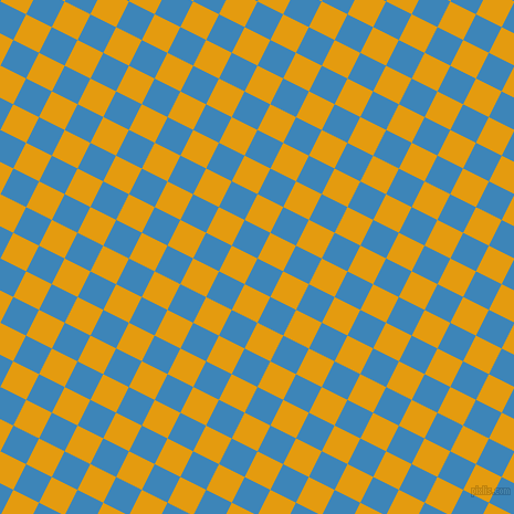 63/153 degree angle diagonal checkered chequered squares checker pattern checkers background, 26 pixel square size, , Curious Blue and Gamboge checkers chequered checkered squares seamless tileable