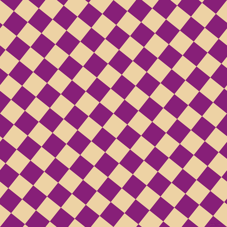 51/141 degree angle diagonal checkered chequered squares checker pattern checkers background, 58 pixel square size, , Dairy Cream and Dark Purple checkers chequered checkered squares seamless tileable