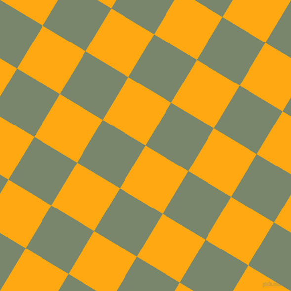 59/149 degree angle diagonal checkered chequered squares checker pattern checkers background, 101 pixel squares size, Dark Tangerine and Camouflage Green checkers chequered checkered squares seamless tileable