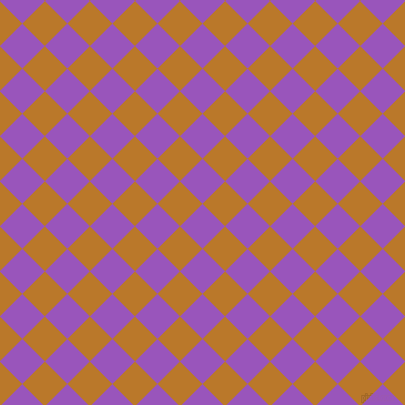 45/135 degree angle diagonal checkered chequered squares checker pattern checkers background, 35 pixel squares size, , Deep Lilac and Pirate Gold checkers chequered checkered squares seamless tileable