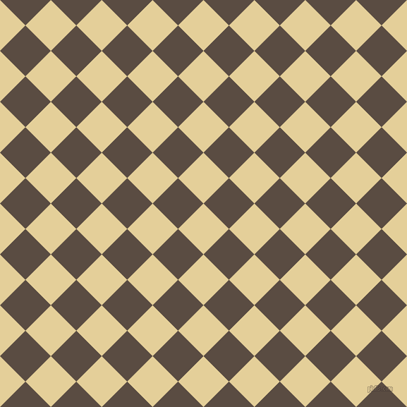 45/135 degree angle diagonal checkered chequered squares checker pattern checkers background, 51 pixel squares size, Double Colonial White and Cork checkers chequered checkered squares seamless tileable