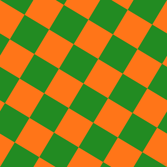 59/149 degree angle diagonal checkered chequered squares checker pattern checkers background, 95 pixel square size, , Forest Green and Pumpkin checkers chequered checkered squares seamless tileable