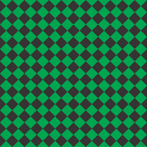 45/135 degree angle diagonal checkered chequered squares checker pattern checkers background, 34 pixel square size, , Gondola and Pigment Green checkers chequered checkered squares seamless tileable