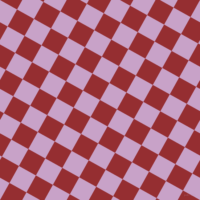 61/151 degree angle diagonal checkered chequered squares checker pattern checkers background, 63 pixel square size, , Guardsman Red and Lilac checkers chequered checkered squares seamless tileable