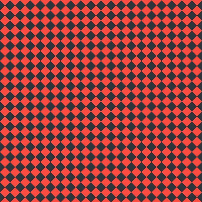 45/135 degree angle diagonal checkered chequered squares checker pattern checkers background, 25 pixel square size, Gunmetal and Sunset Orange checkers chequered checkered squares seamless tileable