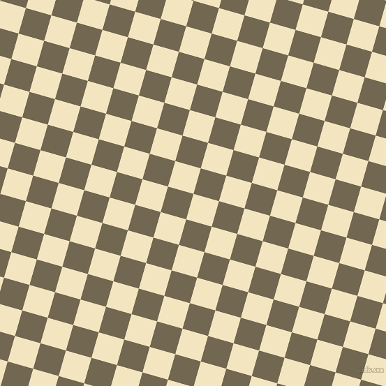 74/164 degree angle diagonal checkered chequered squares checker pattern checkers background, 38 pixel square size, Half Colonial White and Coffee checkers chequered checkered squares seamless tileable