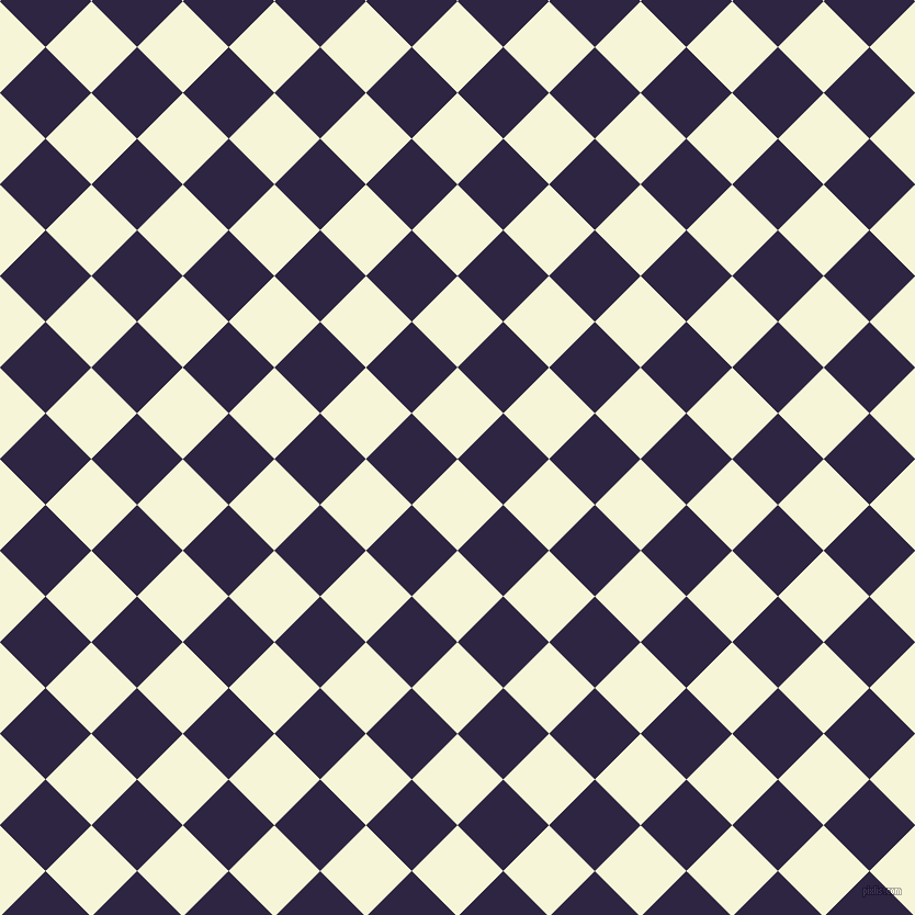 45/135 degree angle diagonal checkered chequered squares checker pattern checkers background, 59 pixel square size, , Hint Of Yellow and Tolopea checkers chequered checkered squares seamless tileable