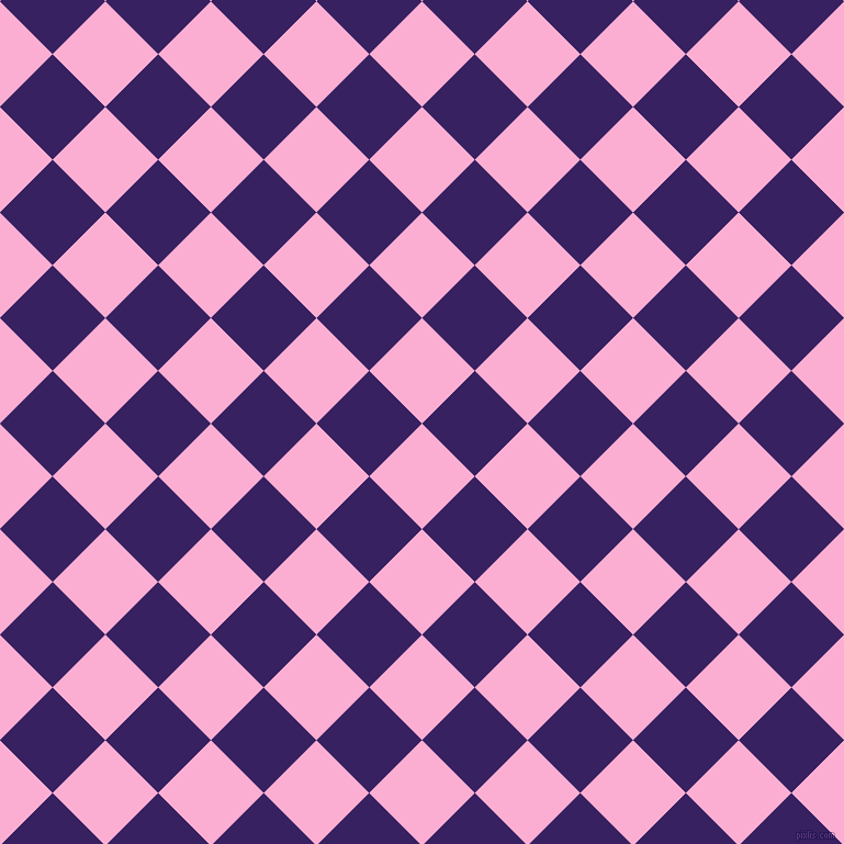 45/135 degree angle diagonal checkered chequered squares checker pattern checkers background, 68 pixel squares size, , Lavender Pink and Christalle checkers chequered checkered squares seamless tileable
