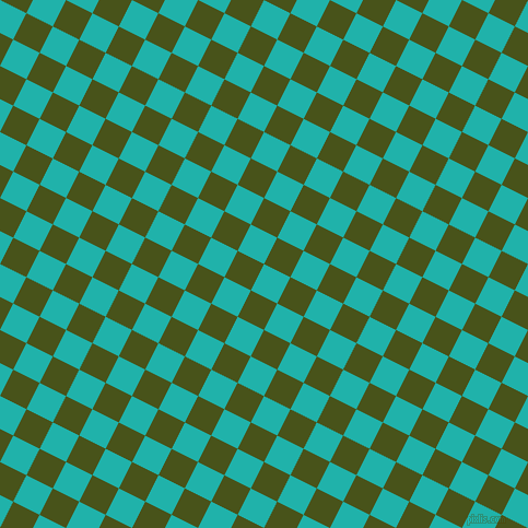 63/153 degree angle diagonal checkered chequered squares checker pattern checkers background, 27 pixel squares size, , Light Sea Green and Verdun Green checkers chequered checkered squares seamless tileable