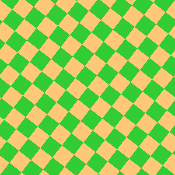 52/142 degree angle diagonal checkered chequered squares checker pattern checkers background, 49 pixel square size, , Lime Green and Chardonnay checkers chequered checkered squares seamless tileable