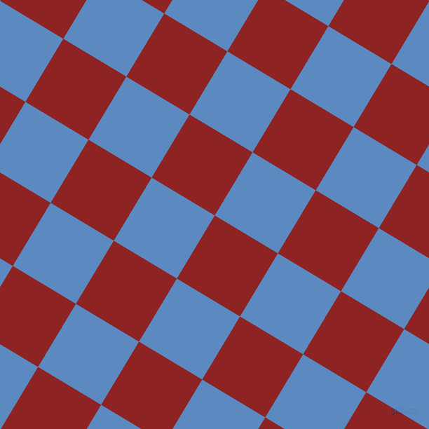 59/149 degree angle diagonal checkered chequered squares checker pattern checkers background, 105 pixel squares size, Mandarian Orange and Danube checkers chequered checkered squares seamless tileable