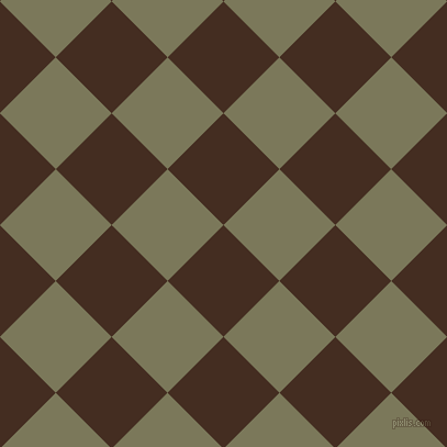 45/135 degree angle diagonal checkered chequered squares checker pattern checkers background, 72 pixel square size, , Morocco Brown and Kokoda checkers chequered checkered squares seamless tileable