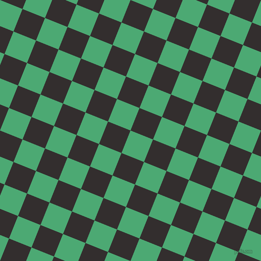 68/158 degree angle diagonal checkered chequered squares checker pattern checkers background, 48 pixel square size, , Ocean Green and Night Rider checkers chequered checkered squares seamless tileable