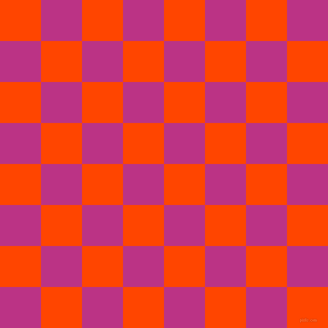 checkered chequered squares checkers background checker pattern, 84 pixel squares size, Orange Red and Red Violet checkers chequered checkered squares seamless tileable