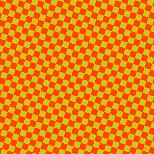 72/162 degree angle diagonal checkered chequered squares checker pattern checkers background, 24 pixel square size, Orange Red and Sunflower checkers chequered checkered squares seamless tileable