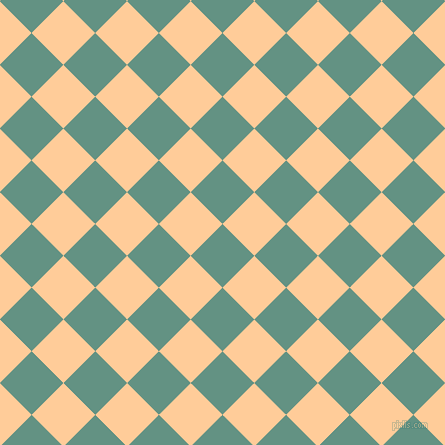 45/135 degree angle diagonal checkered chequered squares checker pattern checkers background, 45 pixel squares size, , Patina and Peach-Orange checkers chequered checkered squares seamless tileable