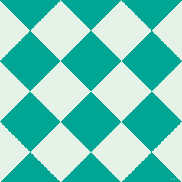 45/135 degree angle diagonal checkered chequered squares checker pattern checkers background, 142 pixel squares size, , Persian Green and Polar checkers chequered checkered squares seamless tileable