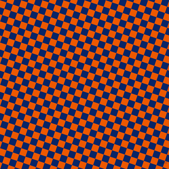 72/162 degree angle diagonal checkered chequered squares checker pattern checkers background, 27 pixel square size, , Persimmon and Sapphire checkers chequered checkered squares seamless tileable