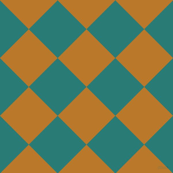 45/135 degree angle diagonal checkered chequered squares checker pattern checkers background, 142 pixel square size, , Pirate Gold and Elm checkers chequered checkered squares seamless tileable