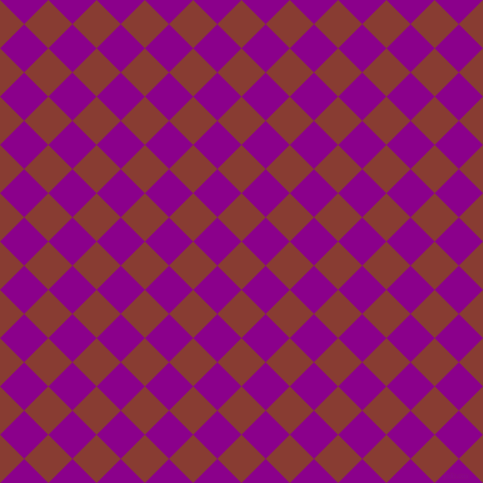 45/135 degree angle diagonal checkered chequered squares checker pattern checkers background, 49 pixel square size, , Prairie Sand and Dark Magenta checkers chequered checkered squares seamless tileable
