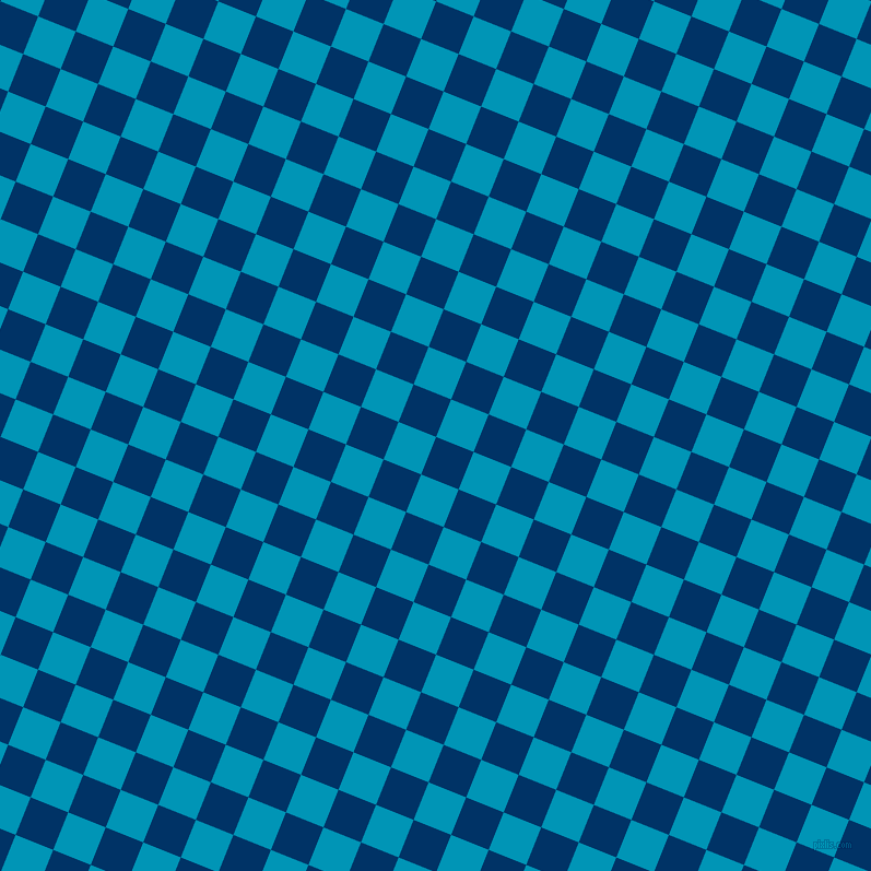 68/158 degree angle diagonal checkered chequered squares checker pattern checkers background, 37 pixel square size, , Prussian Blue and Bondi Blue checkers chequered checkered squares seamless tileable