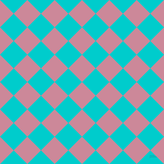 45/135 degree angle diagonal checkered chequered squares checker pattern checkers background, 68 pixel square size, , Puce and Robin