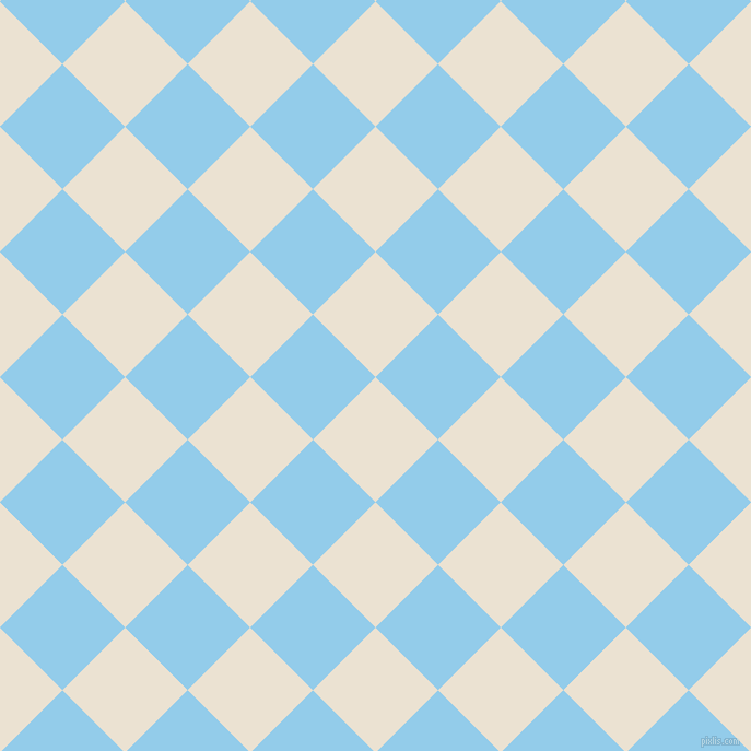 45/135 degree angle diagonal checkered chequered squares checker pattern checkers background, 81 pixel squares size, , Quarter Spanish White and Cornflower checkers chequered checkered squares seamless tileable