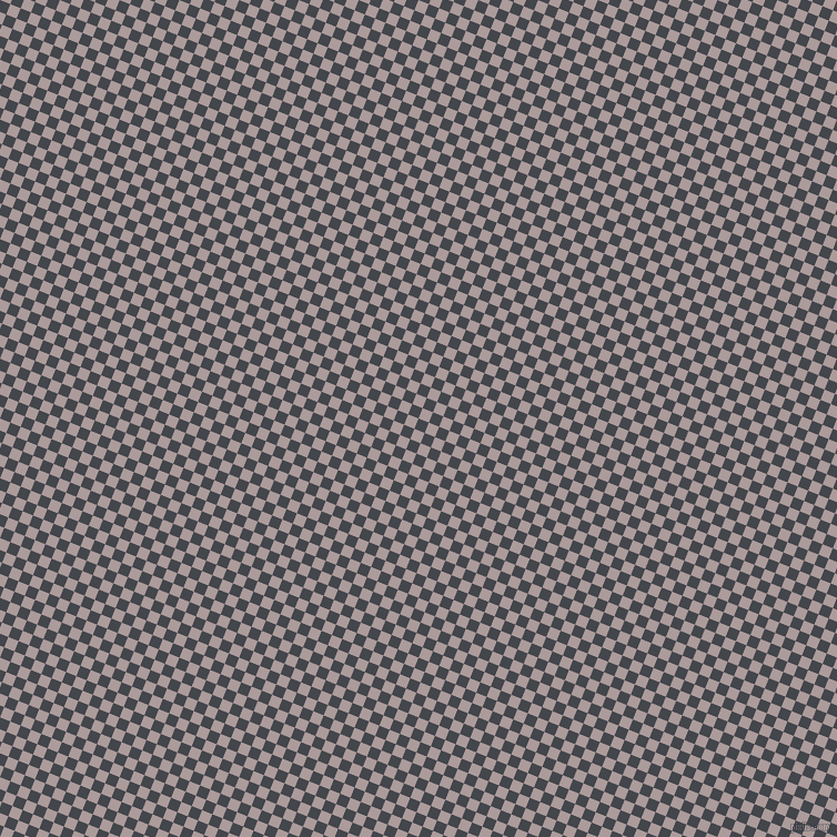 68/158 degree angle diagonal checkered chequered squares checker pattern checkers background, 10 pixel square size, Steel Grey and Dusty Grey checkers chequered checkered squares seamless tileable