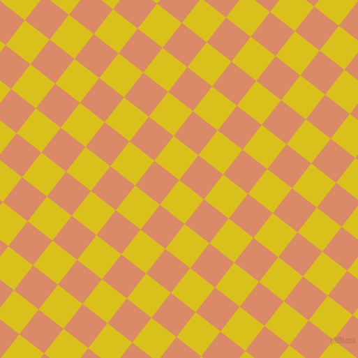 52/142 degree angle diagonal checkered chequered squares checker pattern checkers background, 45 pixel squares size, , Sunflower and Copper checkers chequered checkered squares seamless tileable
