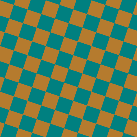 72/162 degree angle diagonal checkered chequered squares checker pattern checkers background, 50 pixel squares size, , Teal and Mandalay checkers chequered checkered squares seamless tileable