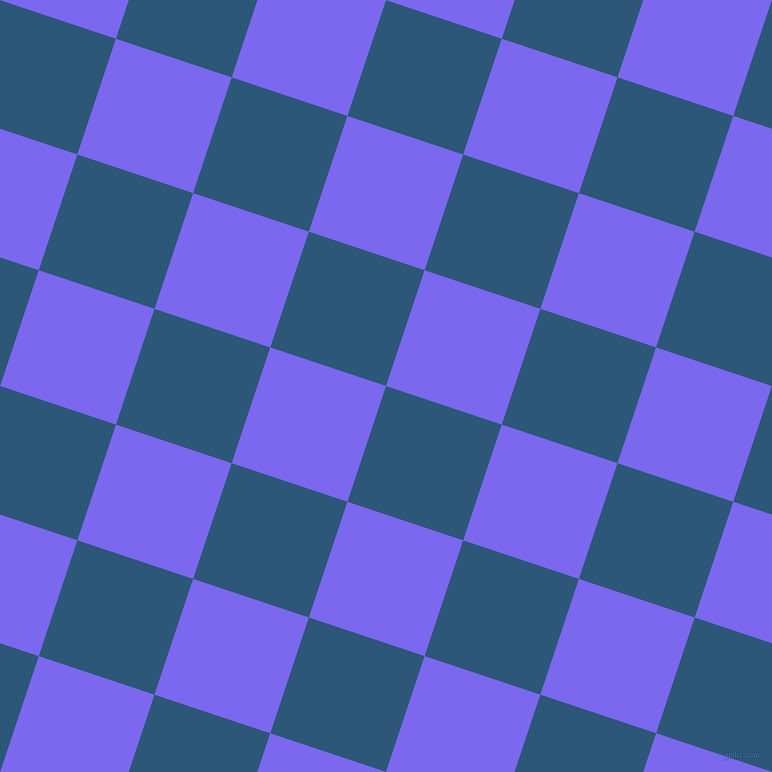 72/162 degree angle diagonal checkered chequered squares checker pattern checkers background, 122 pixel squares size, Venice Blue and Medium Slate Blue checkers chequered checkered squares seamless tileable