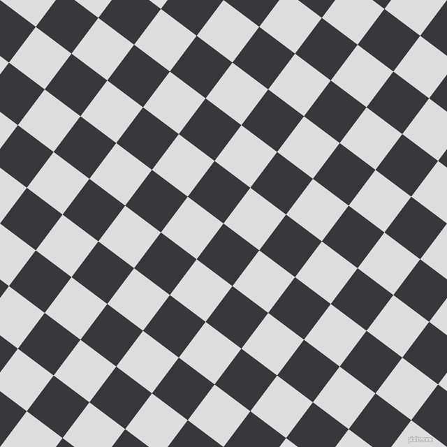 53/143 degree angle diagonal checkered chequered squares checker pattern checkers background, 64 pixel squares size, , Vulcan and Athens Grey checkers chequered checkered squares seamless tileable