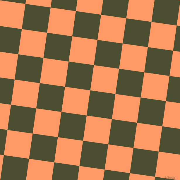 82/172 degree angle diagonal checkered chequered squares checker pattern checkers background, 87 pixel squares size, , Waiouru and Atomic Tangerine checkers chequered checkered squares seamless tileable
