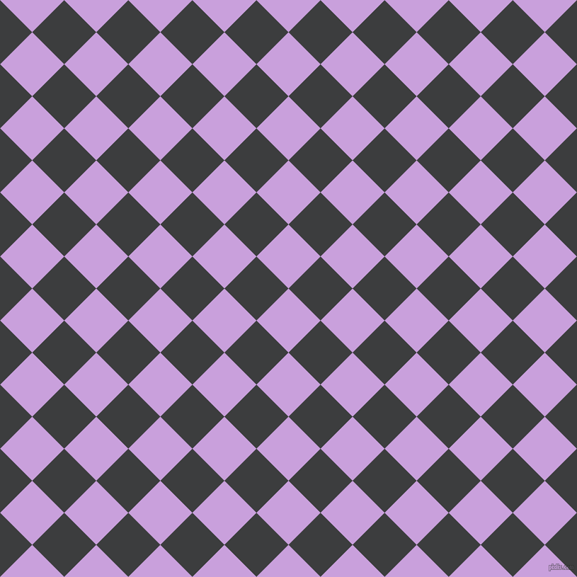 45/135 degree angle diagonal checkered chequered squares checker pattern checkers background, 64 pixel squares size, Wisteria and Baltic Sea checkers chequered checkered squares seamless tileable