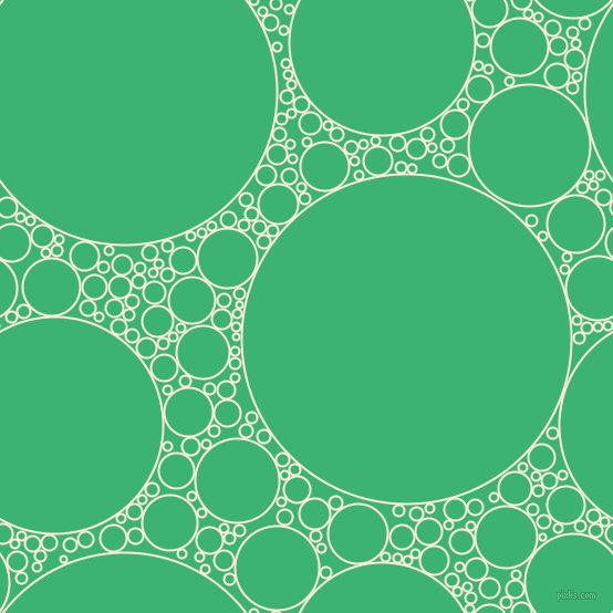 bubbles, circles, sponge, big, medium, small, 2 pixel line width, Antique White and Medium Sea Green circles bubbles sponge soap seamless tileable