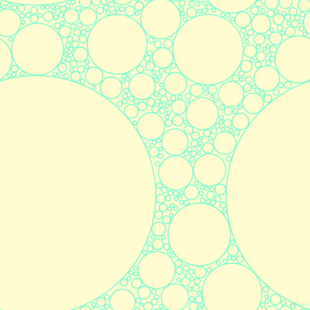 bubbles, circles, sponge, big, medium, small, 2 pixel line width, Aquamarine and Cream circles bubbles sponge soap seamless tileable
