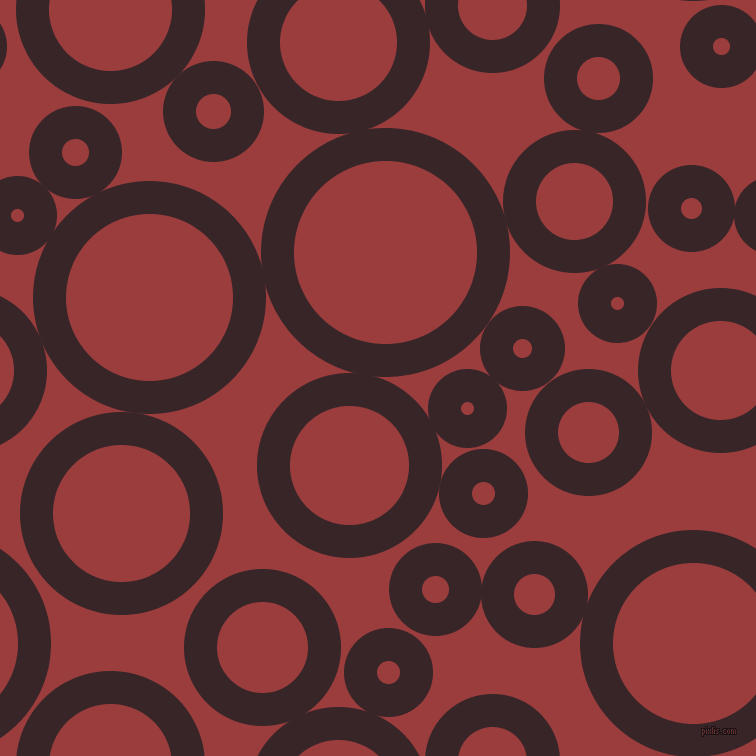bubbles, circles, sponge, big, medium, small, 33 pixel line width, Aubergine and Mexican Red circles bubbles sponge soap seamless tileable